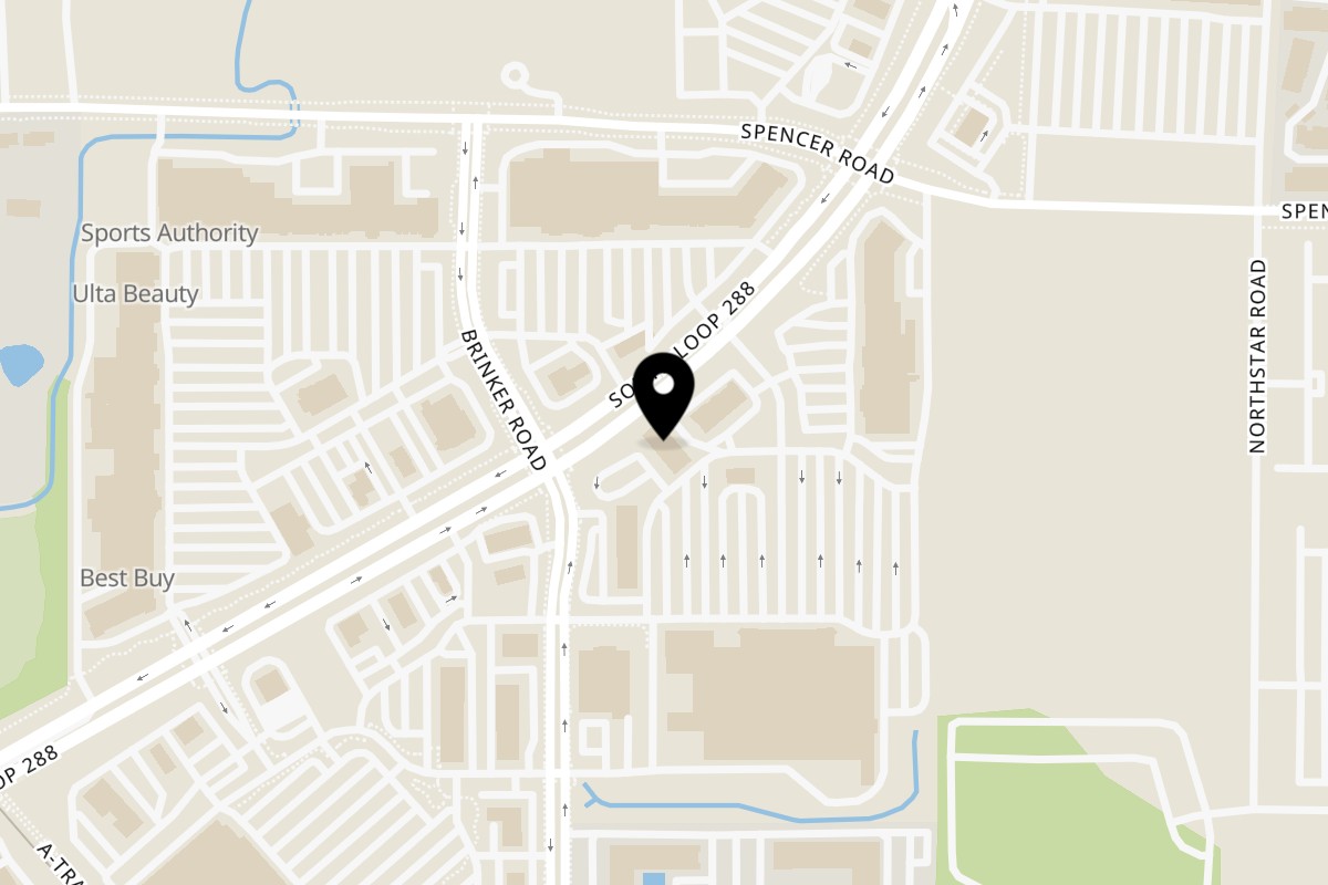 Map showing the location of Spicy Chowk on 1507 S Loop 288 #203 in Denton